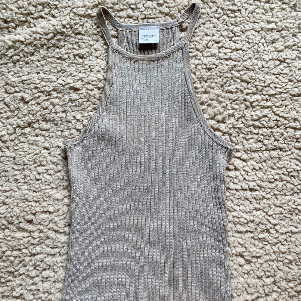 taupe racerback crop top